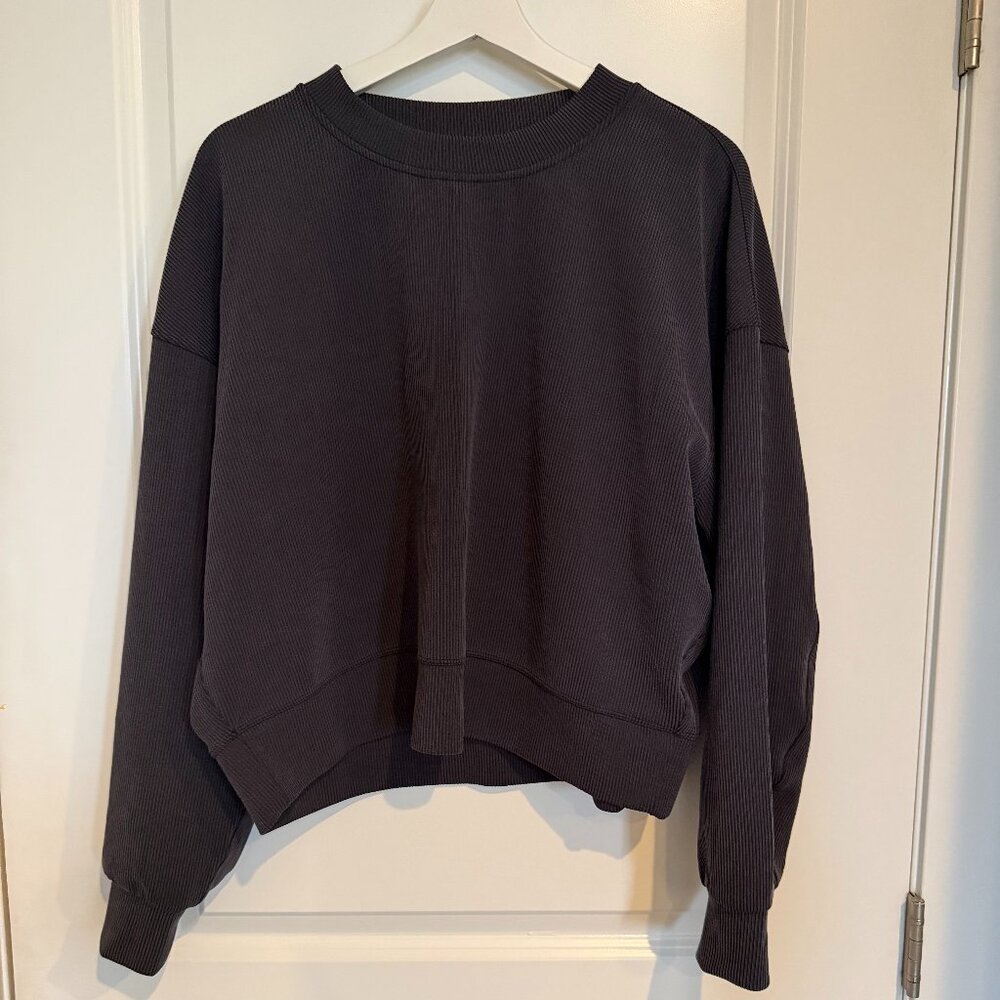 Lululemon NWOT Gray Ribbed Scuba Sweatshirt - Size 10